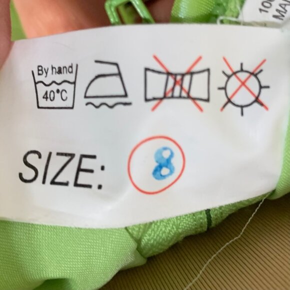 Jordan Strapless Midi Dress Fit Flare 8 Apple Green Satin Bridesmaid Prom Hoco - Picture 12 of 12